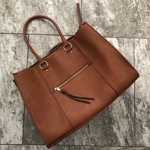 Merona Brown Leather-Like Tote